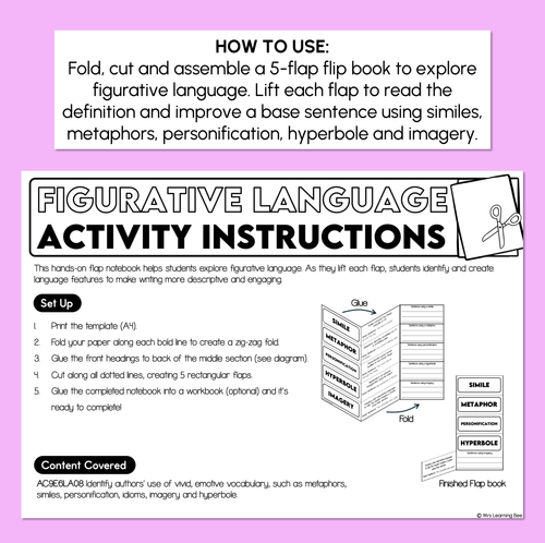 Resource preview 2 for Figurative Language Flip Book Activity