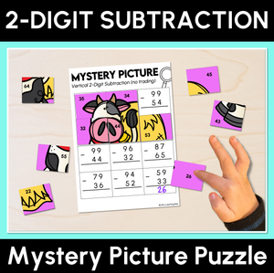Mystery Picture Puzzle - 2-Digit Subtraction
