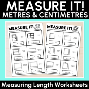 Measure It! - Metres & Centimetres - Length Worksheets
