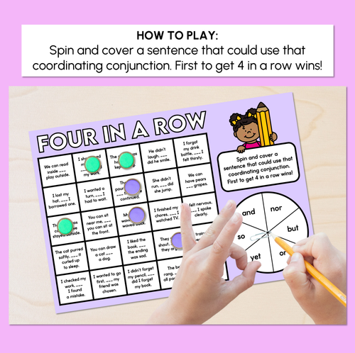 Resource preview 2 for Coordinating Conjunctions - Four in a Row
