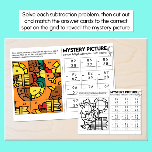 Resource preview 2 for Mystery Picture Puzzle - 2-Digit Subtraction
