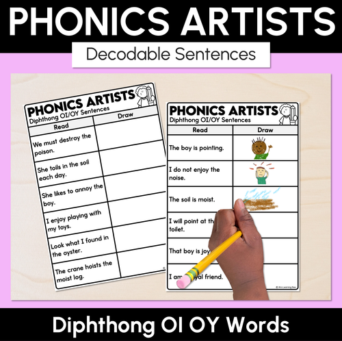 Resource preview 2 for Phonics Artists - Diphthongs Decodable Sentences Activity Bundle