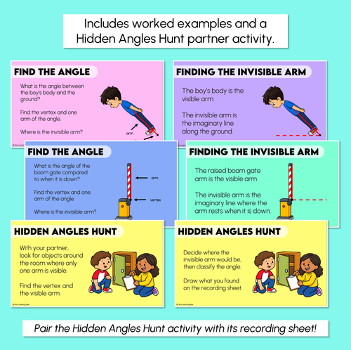 Resource preview 3 for Identifying Angles with Invisible Arms Teaching Slides - Vertex and Arms of an Angle