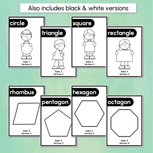 Resource preview 4 for 2D Shape Posters - The Tutti Frutti Collection - Colourful Classroom Decor