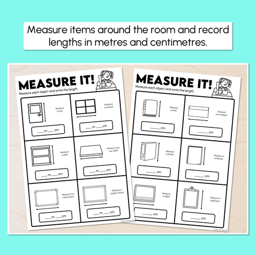 Resource preview 2 for Measure It! - Metres & Centimetres - Length Worksheets