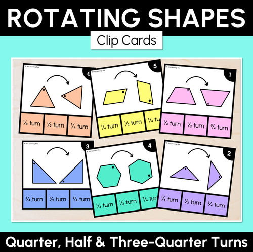 Resource preview 1 for Rotating Shapes Clip Cards – Quarter, Half & Three-Quarter Turns