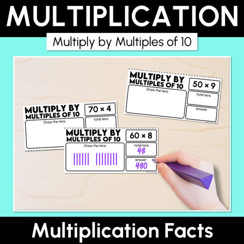 Resource preview 1 for Multiply by Multiples of 10 - Multiplication Facts Task Cards