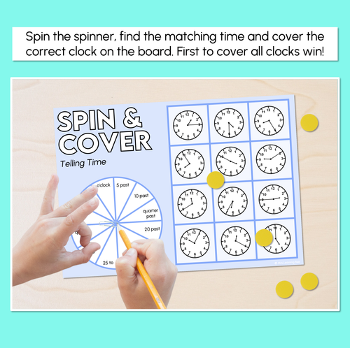 Resource preview 2 for Telling Time Spinner Mats