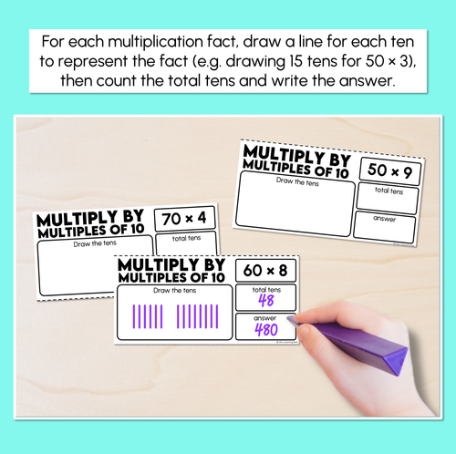 Resource preview 2 for Multiply by Multiples of 10 - Multiplication Facts Task Cards
