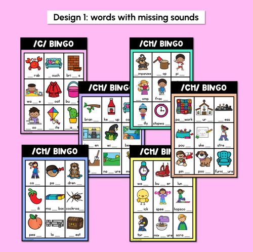 Resource preview 2 for CH TCH SOUND BINGO - Ways to spell the /ch/ phoneme