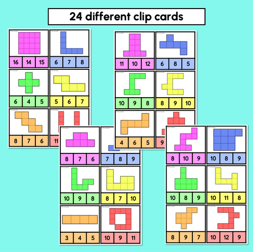 Resource preview 2 for Find The Area - Clip Cards