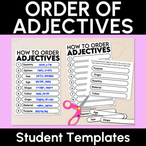 Order of Adjectives – Student Templates