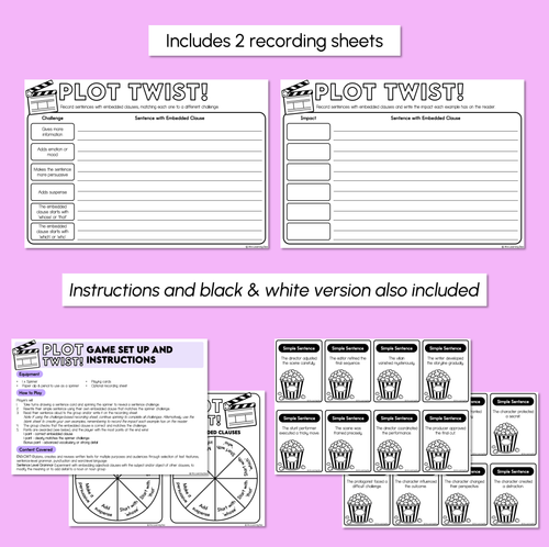 Resource preview 4 for Revising Texts with Embedded Clauses Game