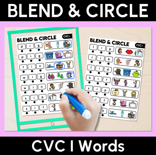 Resource preview 2 for Blend & Circle - CVC CVCC CCVC Words Blending Mats Bundle