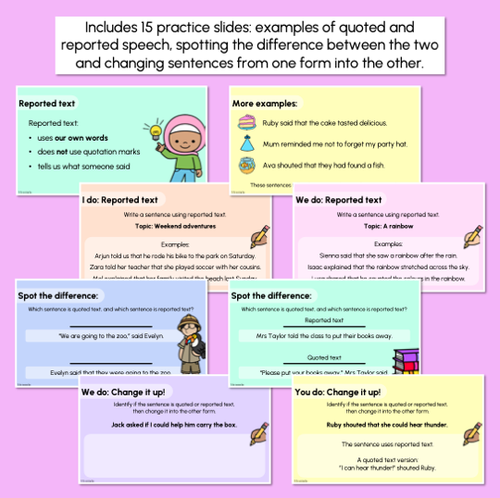 Resource preview 3 for Quoted & Reported Speech Explicit Teaching Slides