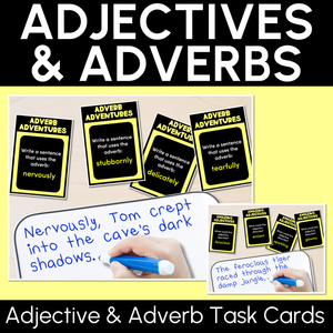 Adjectives and Adverb Task Cards - VCOP aligned