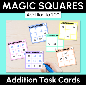 Magic Squares - Addition to 200 - Task Cards