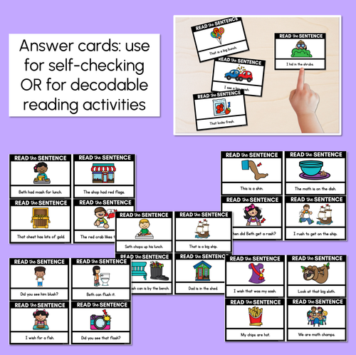 Resource preview 3 for CH SH TH WH Decodable Sentences - Read, Match & Write