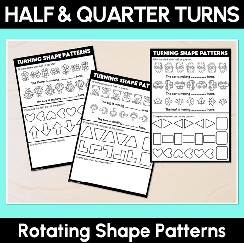 Resource preview 1 for Half & Quarter Turns - Rotating Shape Pattern Printables