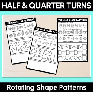 Half & Quarter Turns - Rotating Shape Pattern Printables