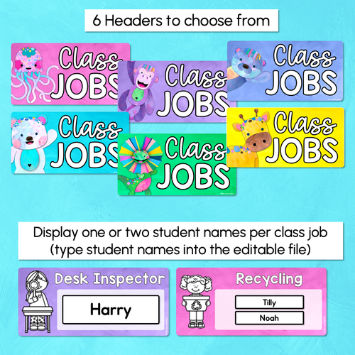 Resource preview 4 for Editable Class Jobs Display - The Kutopia Collection