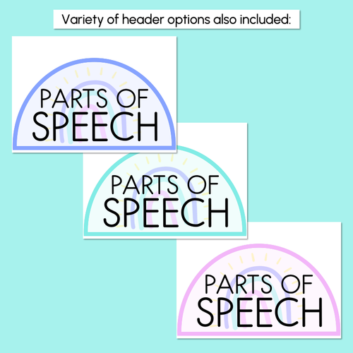 Resource preview 5 for PARTS OF SPEECH POSTERS - The Wonderland Collection