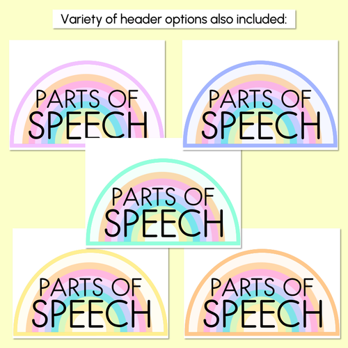 Resource preview 5 for PARTS OF SPEECH POSTERS - The Kasey Rainbow Collection