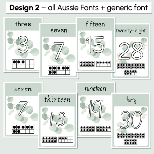 Resource preview 3 for Number Posters 1-30 - The Eucalyptus Edit - Eucalyptus Classroom Decor