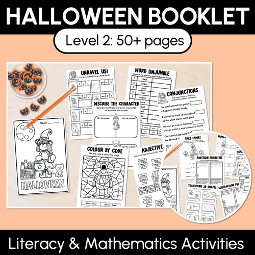 Resource preview 1 for Halloween Themed Literacy & Mathematics Activities - Level 2