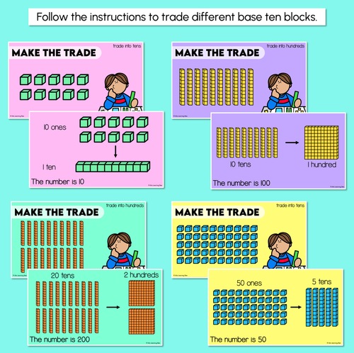 Resource preview 3 for Make the Trade - Trading Base Ten Blocks - Digital Slides