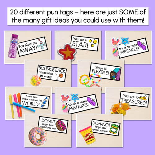 Resource preview 2 for End of Year Pun Gift Tags - Student Farewell Presents