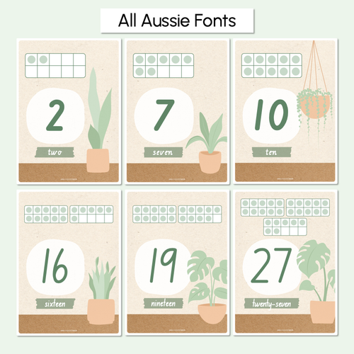 Resource preview 3 for Number Posters 1-30 - The Greenhouse Collection - Natural Classroom Decor