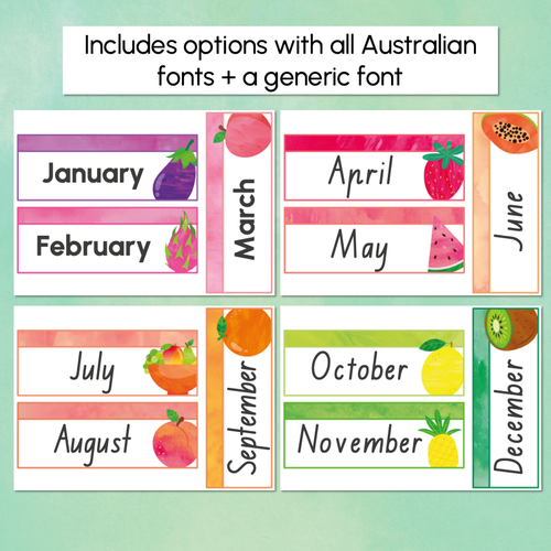 Resource preview 3 for Classroom Flip Calendar - The Tutti Frutti Collection - Colourful Classroom Decor