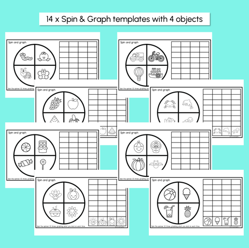 Resource preview 3 for Spin & Graph Templates – Graphing with 3 or 4 Items