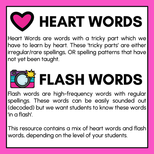 Resource preview 5 for Heart Word Interactive PowerPoint Slides