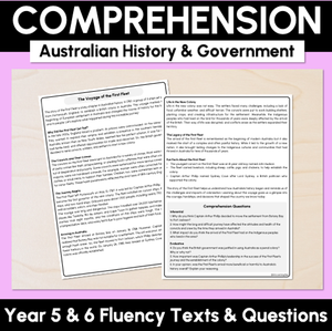 Year 5 & 6 Fluency Texts & Comprehension Questions - Australian History & Government
