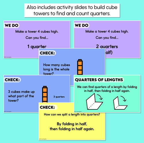Resource preview 4 for Quarters of Lengths - Subdividing Length to Find Quarters Digital Slides