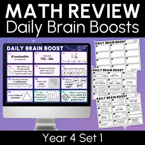 Year 4 Maths Review - Daily Brain Boosts - Set 1