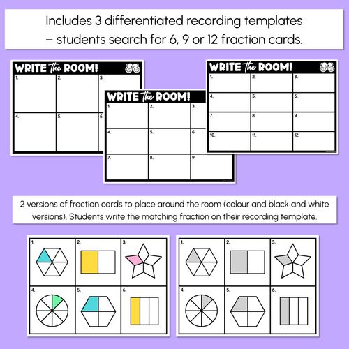 Resource preview 3 for WRITE THE ROOM - Fractions