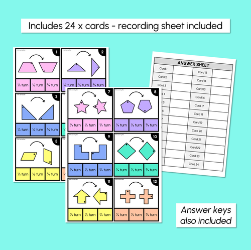 Resource preview 3 for Rotating Shapes Clip Cards – Quarter, Half & Three-Quarter Turns