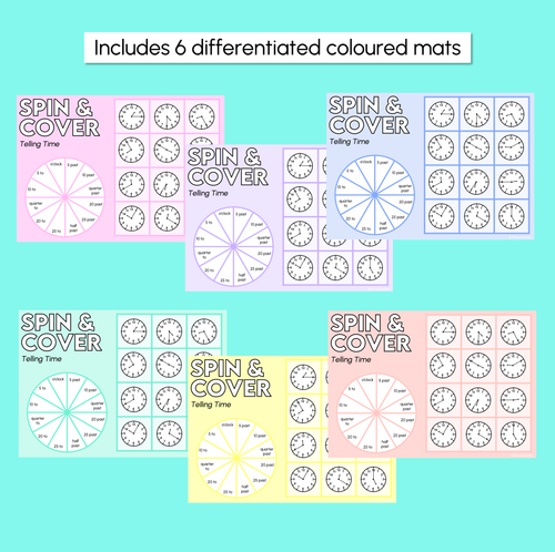 Resource preview 3 for Telling Time Spinner Mats