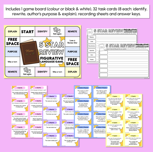 Resource preview 3 for 5 Star Review - Figurative Language Game