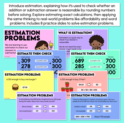 Resource preview 2 for Estimation Problems - Solving Problems with Estimation Teaching Slides