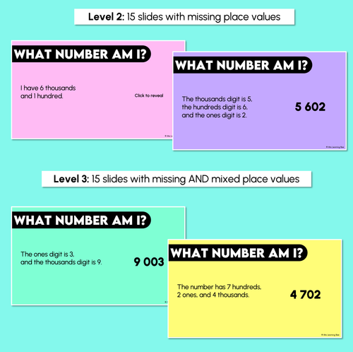 Resource preview 3 for What Number Am I? – 4-Digit Number Digital Slides