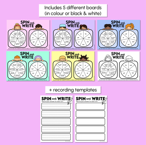 Resource preview 3 for Coordinating Conjunctions Spin & Write Mats