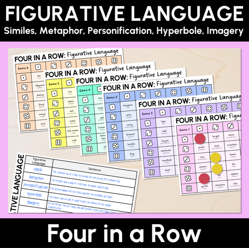 Resource preview 1 for Figurative Language - Four in a Row Game