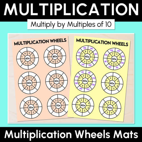 Resource preview 1 for Multiplication Wheels Mats - Multiply by Multiples of 10