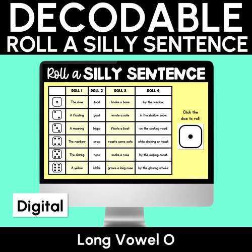 Resource preview 7 for Digital Roll a Silly Sentence Long Vowels Bundle