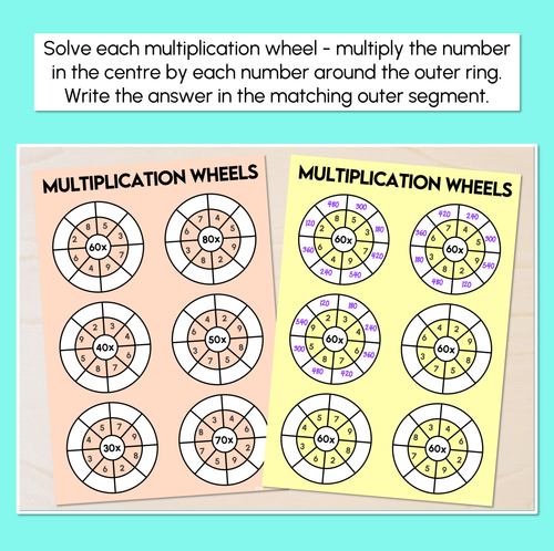 Resource preview 2 for Multiplication Wheels Mats - Multiply by Multiples of 10