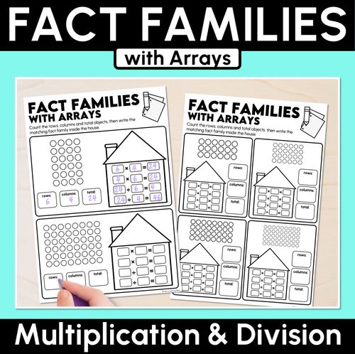 Resource preview 1 for Fact Families with Arrays - Multiplication & Division Worksheets